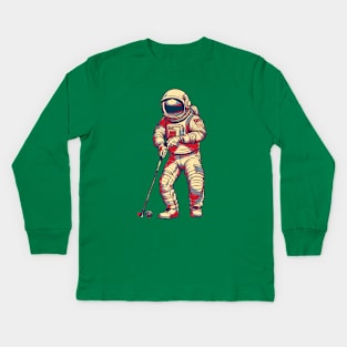 Astronaut Golf Player Kids Long Sleeve T-Shirt